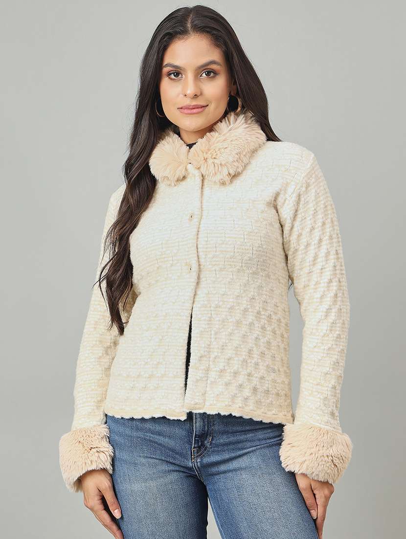 women self designed long sleeve cardigan