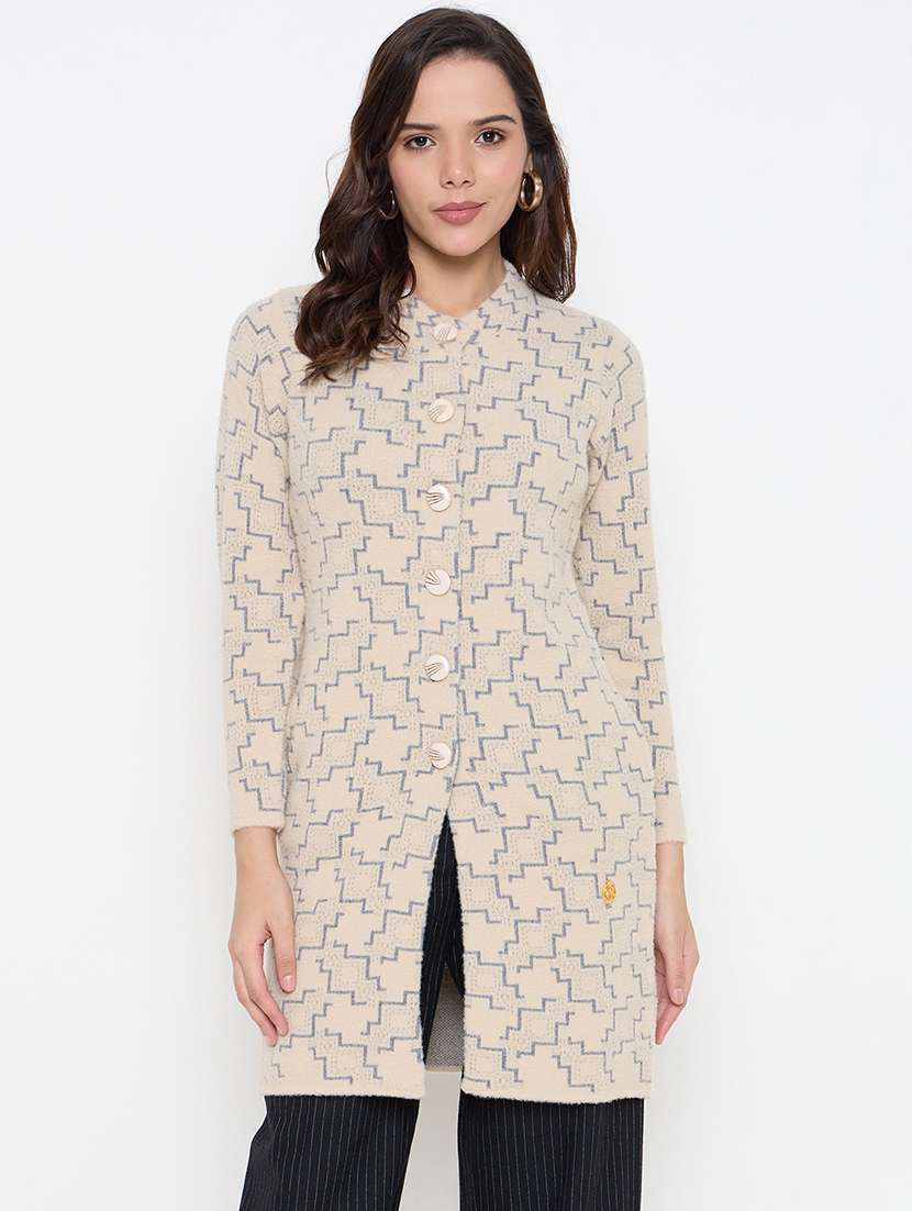 women self designed long sleeve cardigan