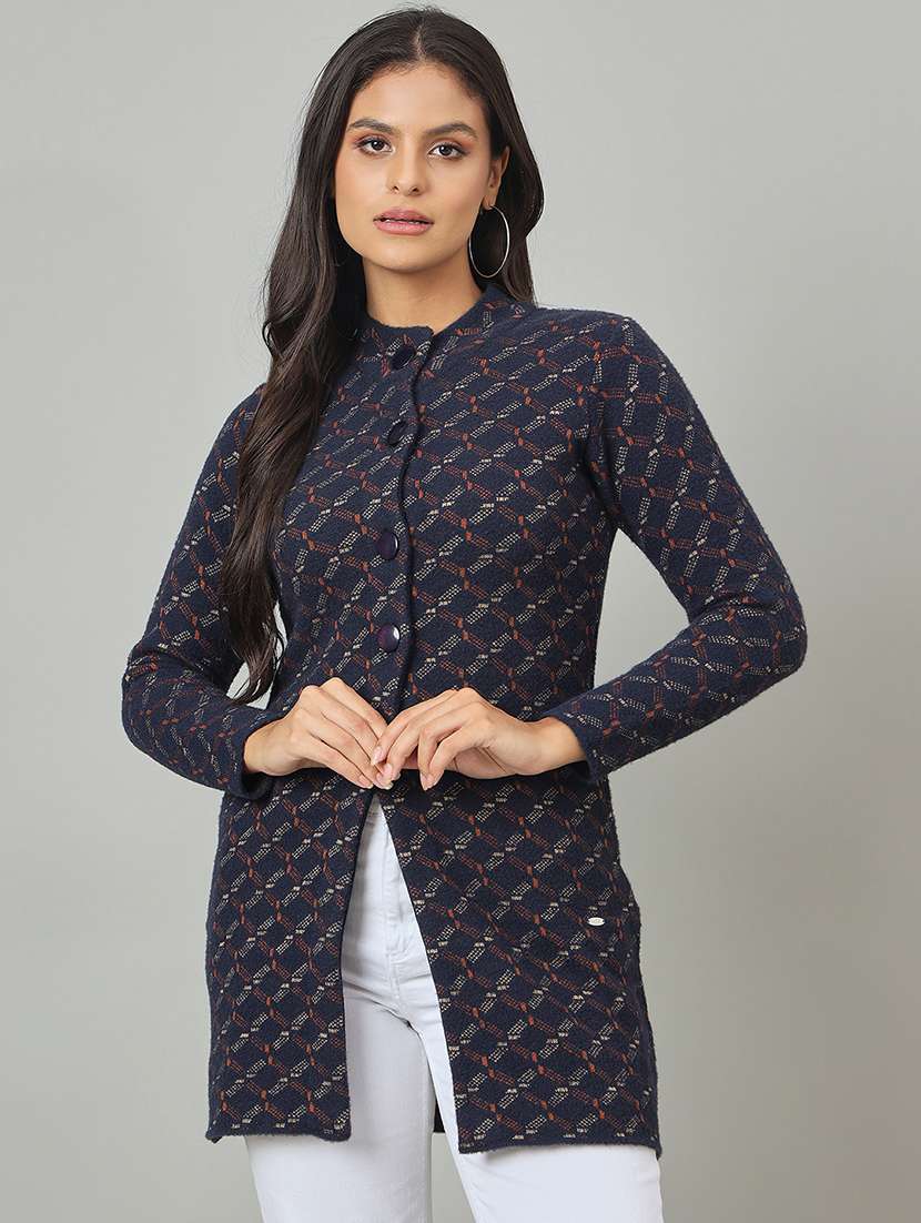 women self designed long sleeve cardigan