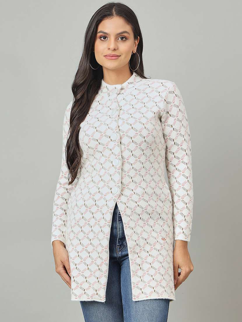 women self designed long sleeve cardigan