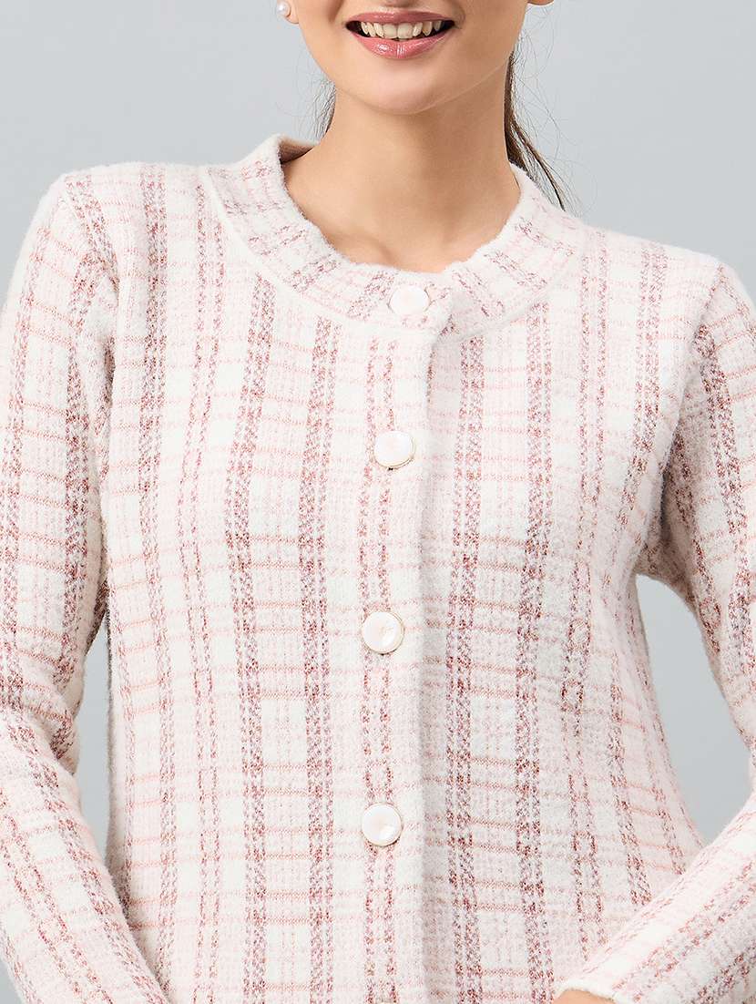 women self designed long sleeve cardigan - 22264354 -  Standard Image - 3