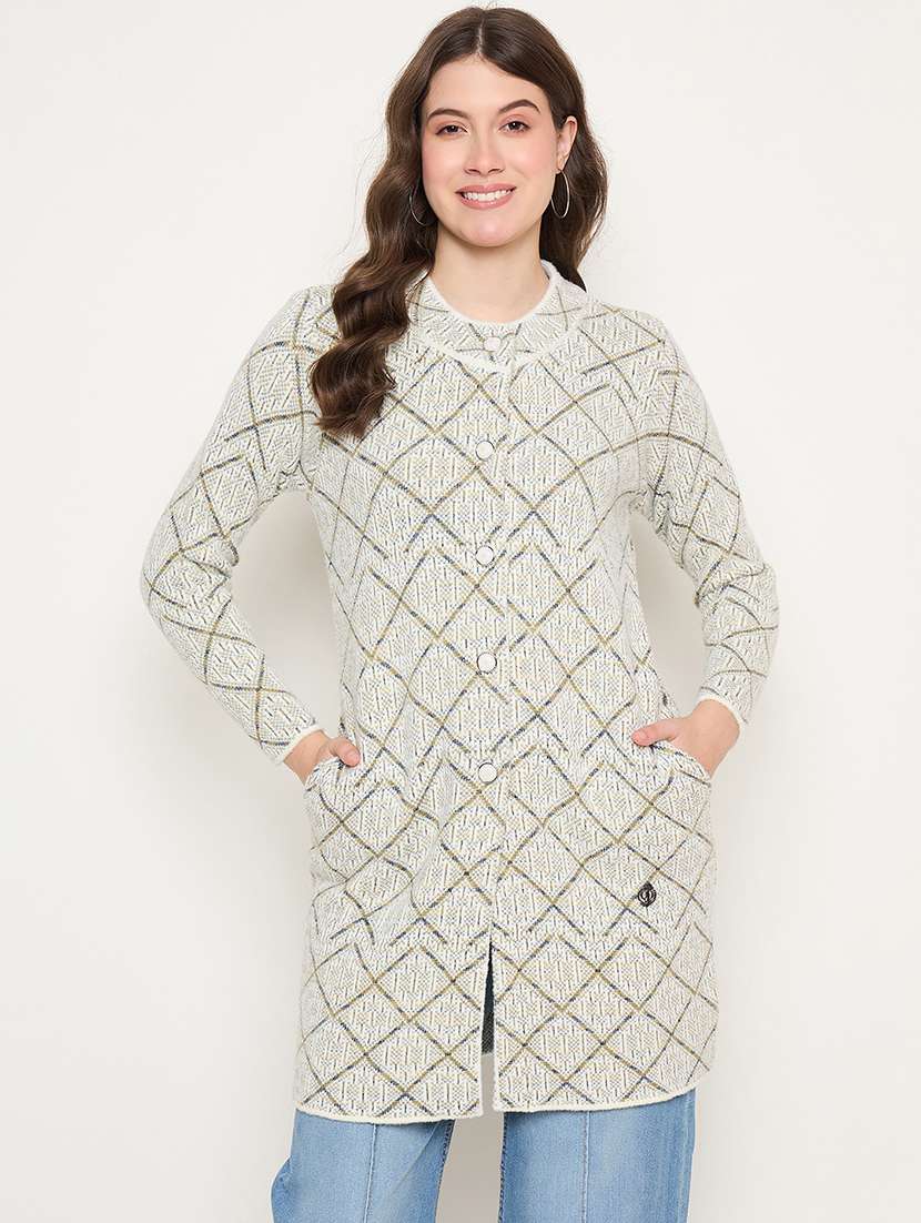 women self designed long sleeve cardigan