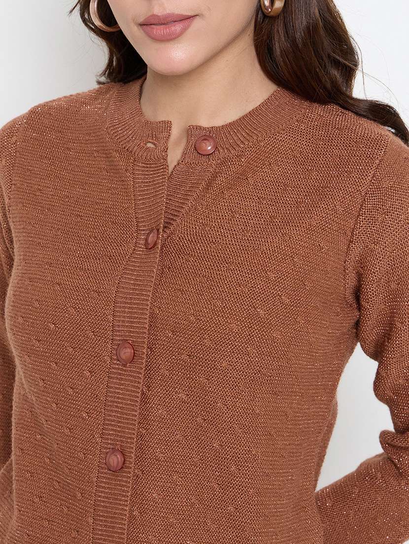 women self designed long sleeve cardigan - 22264357 -  Standard Image - 3