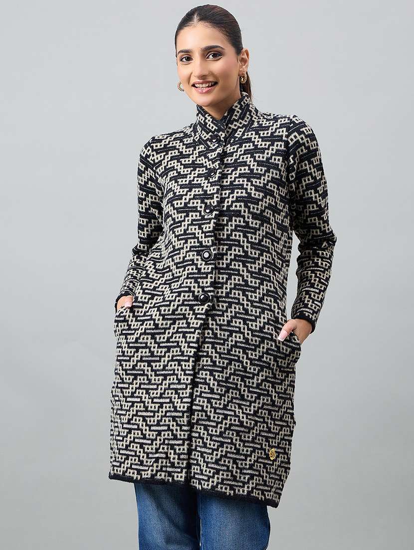 women self designed long sleeve cardigan