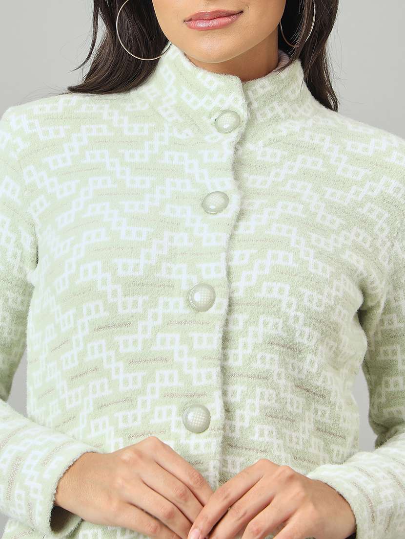 women self designed long sleeve cardigan - 22264359 -  Standard Image - 3