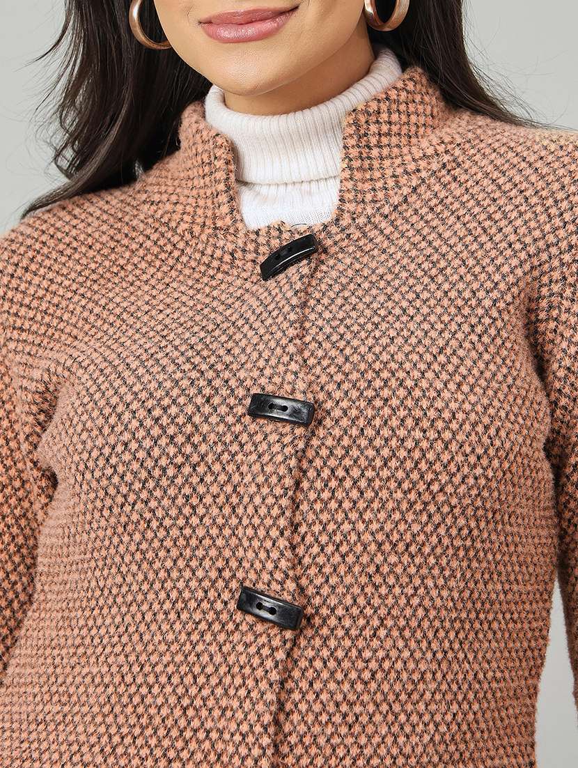 women self designed long sleeve cardigan - 22264360 -  Standard Image - 3