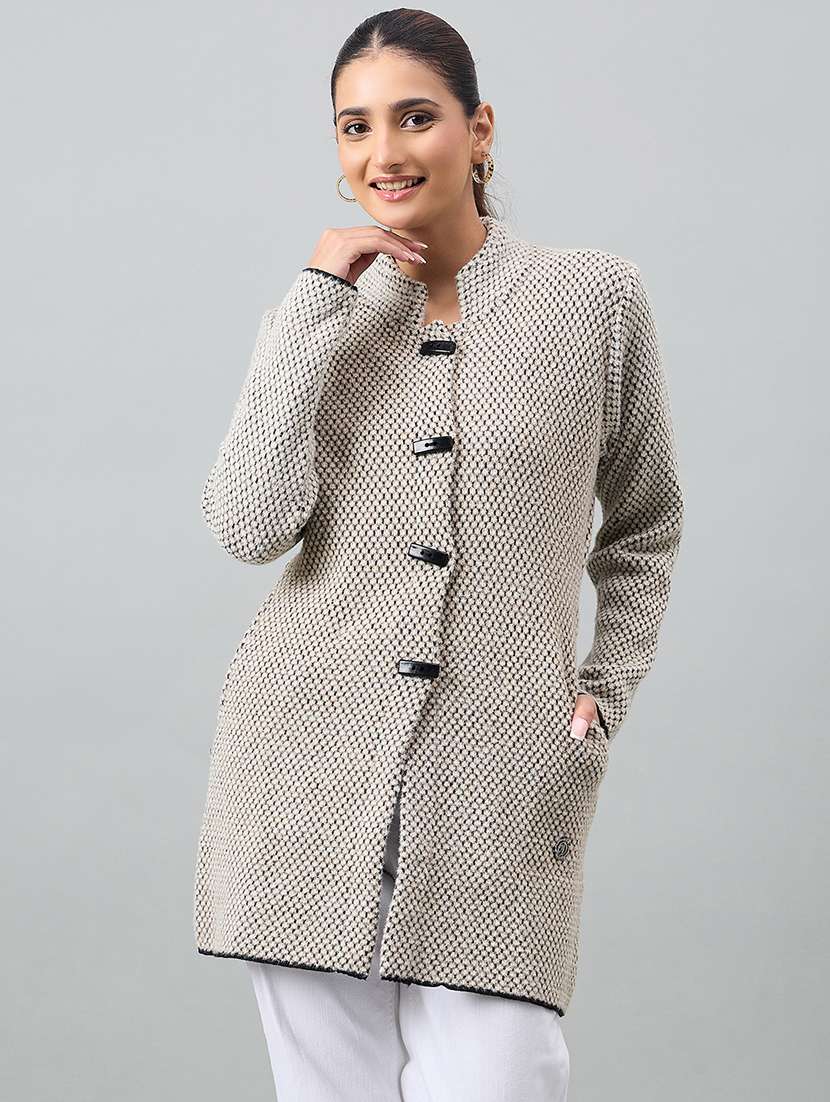 women self designed long sleeve cardigan