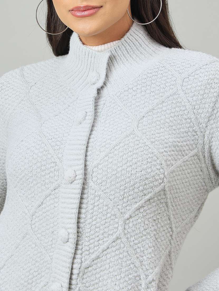 women self designed long sleeve cardigan - 22264363 -  Standard Image - 3