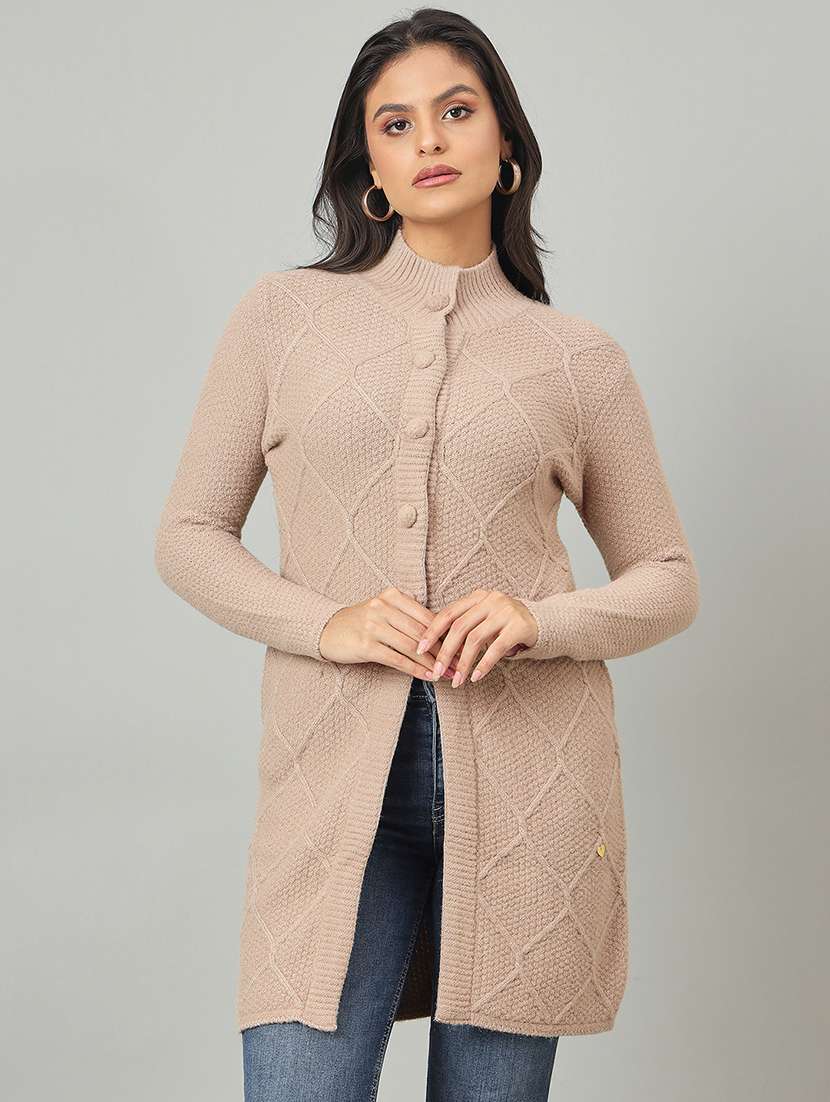 women self designed long sleeve cardigan