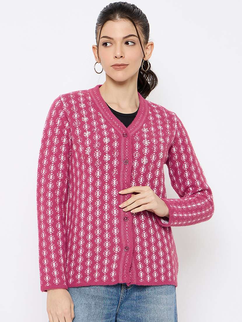 women self designed long sleeve cardigan