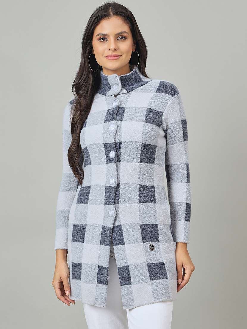 women self designed long sleeve cardigan