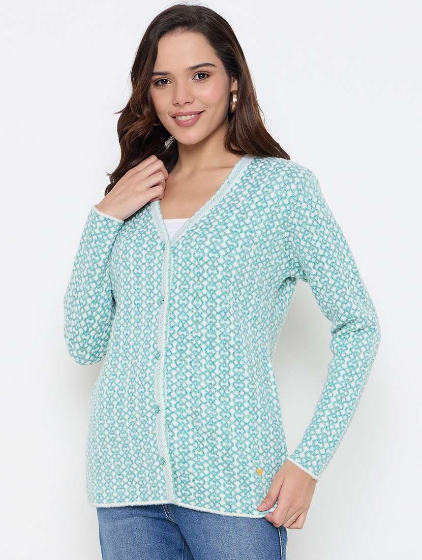 women self designed long sleeve cardigan