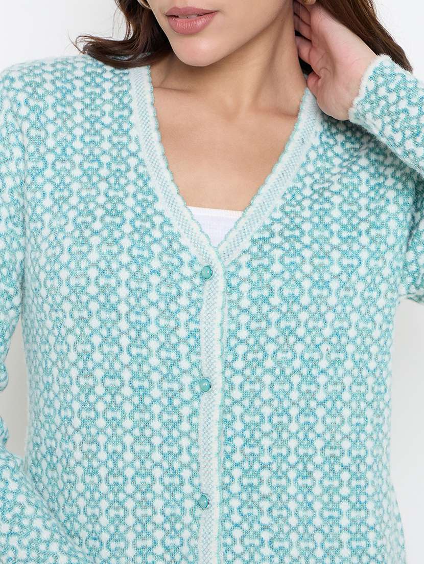 women self designed long sleeve cardigan - 22264377 -  Standard Image - 3