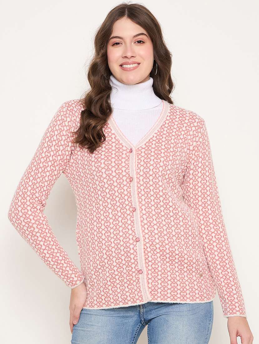 women self designed long sleeve cardigan