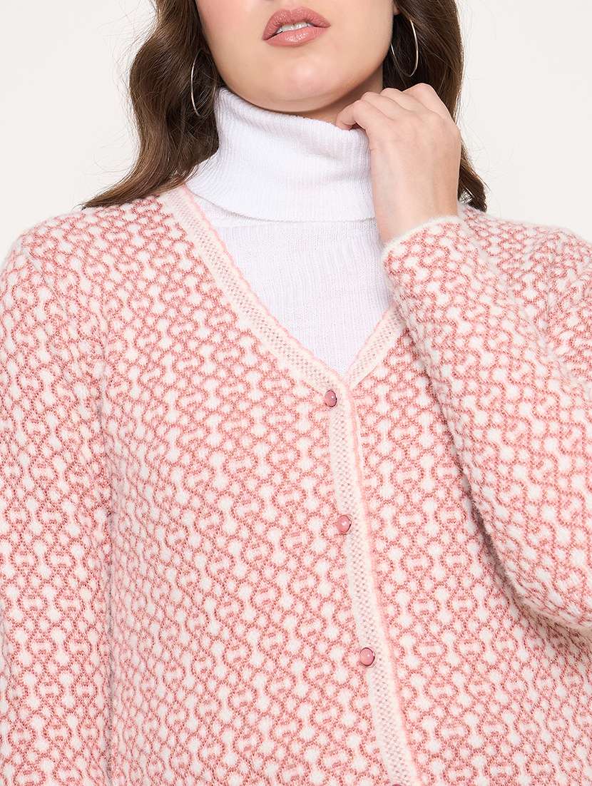 women self designed long sleeve cardigan - 22264378 -  Standard Image - 3
