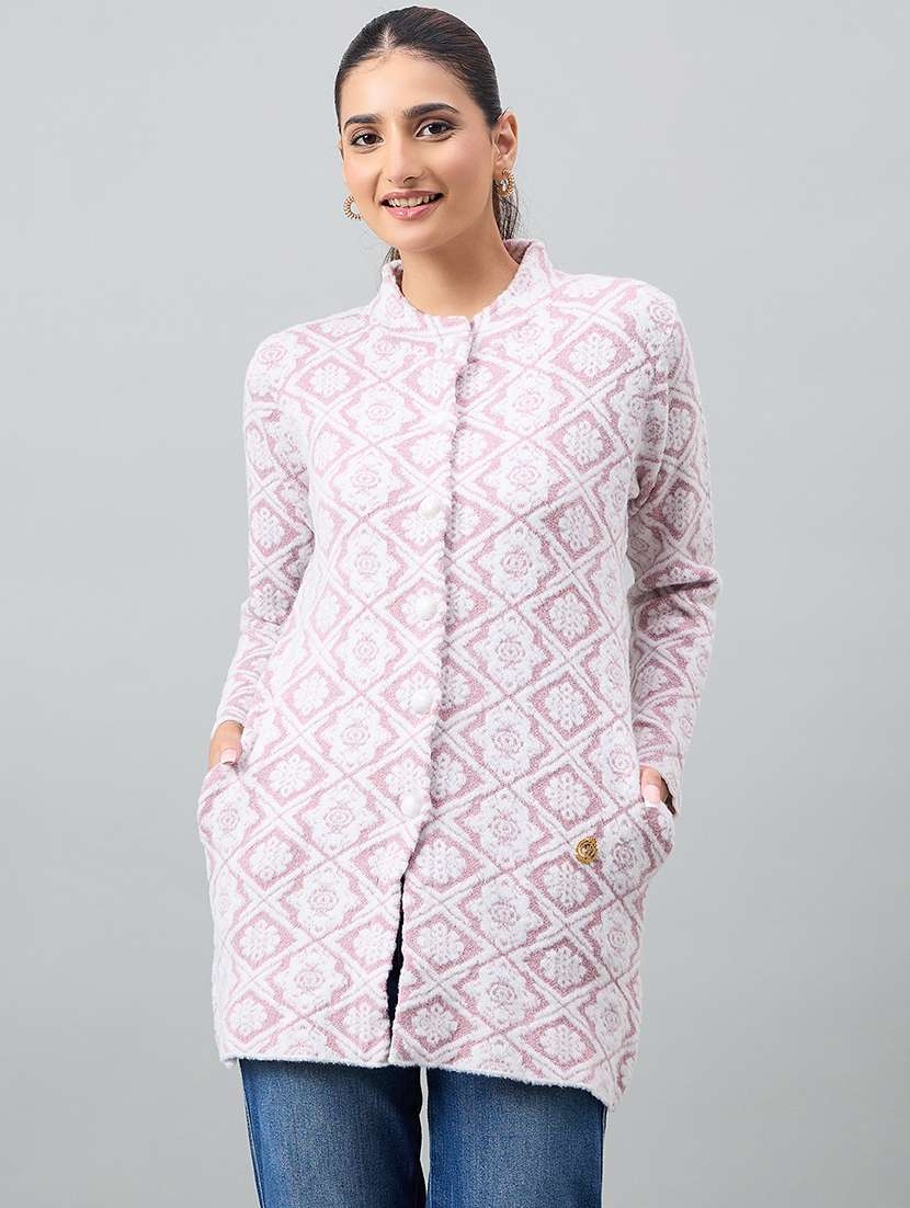 women self designed long sleeve cardigan