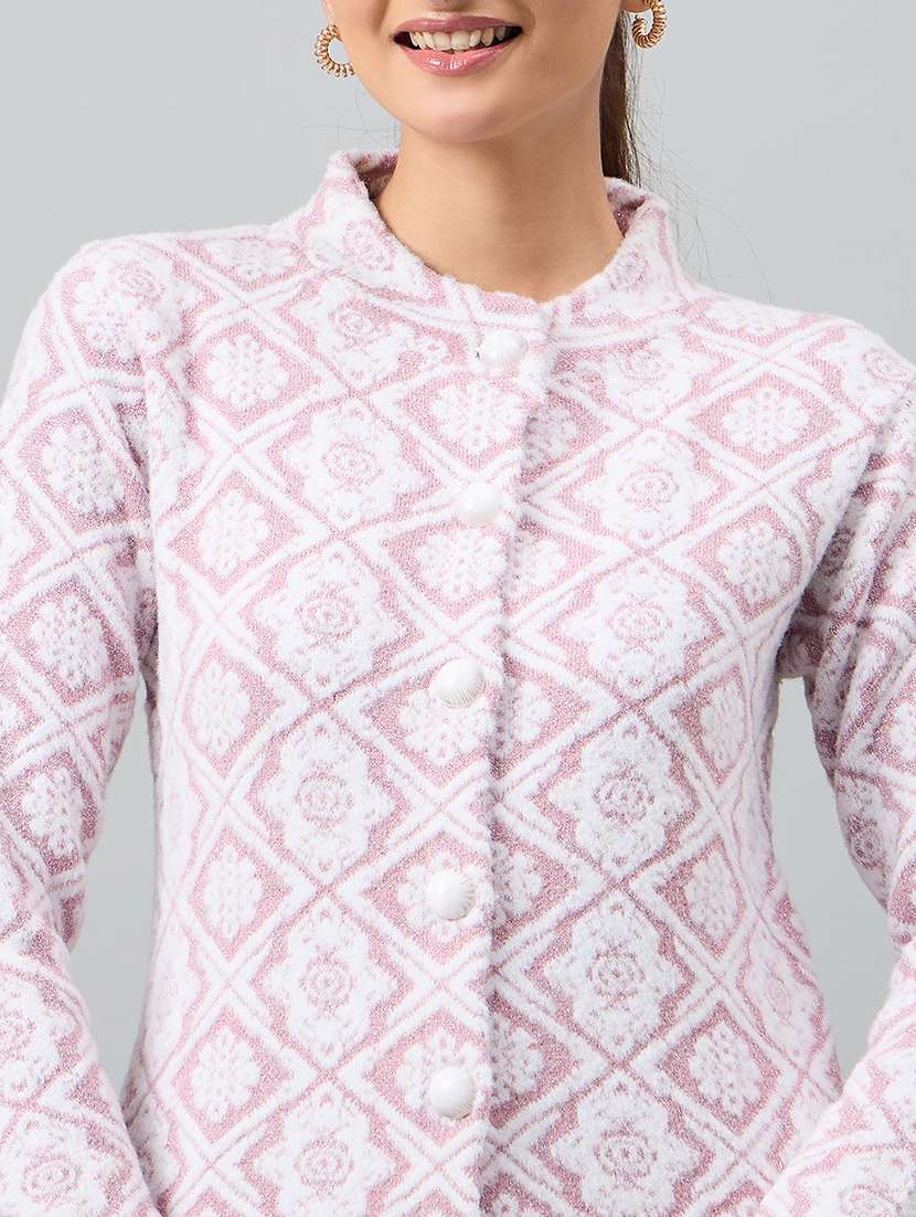 women self designed long sleeve cardigan - 22264380 -  Standard Image - 3