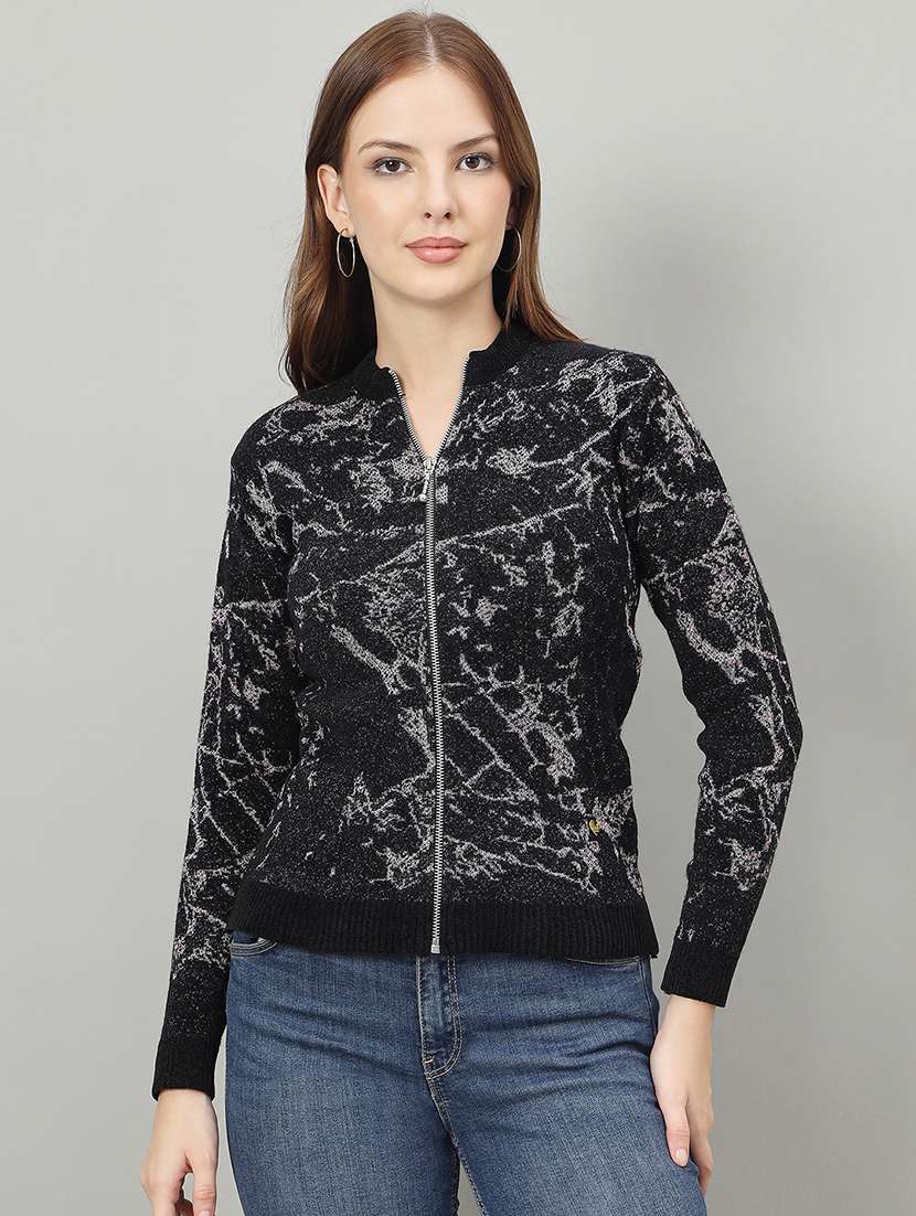 women self designed long sleeve cardigan