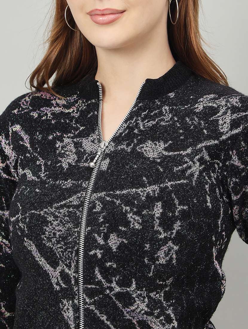 women self designed long sleeve cardigan - 22264383 -  Standard Image - 3