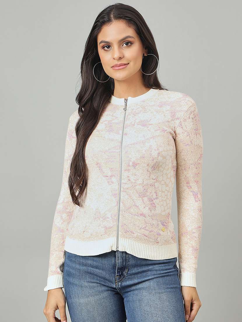 women self designed long sleeve cardigan