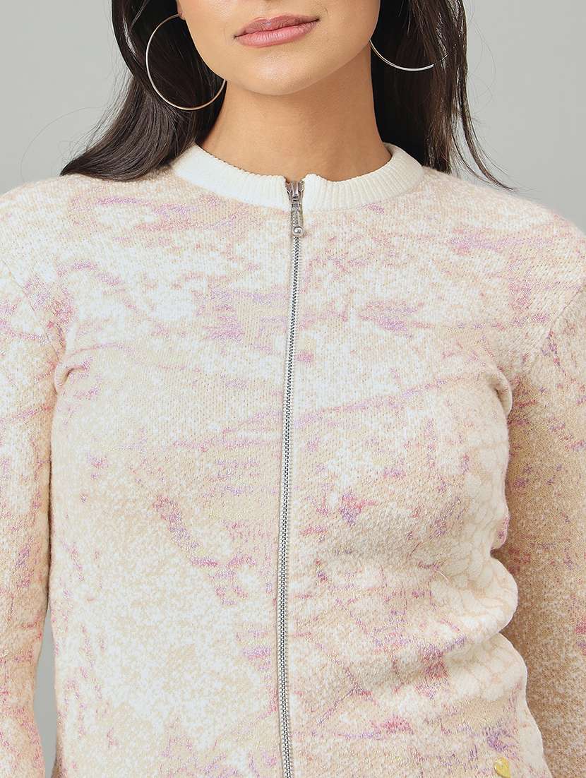 women self designed long sleeve cardigan - 22264384 -  Standard Image - 3