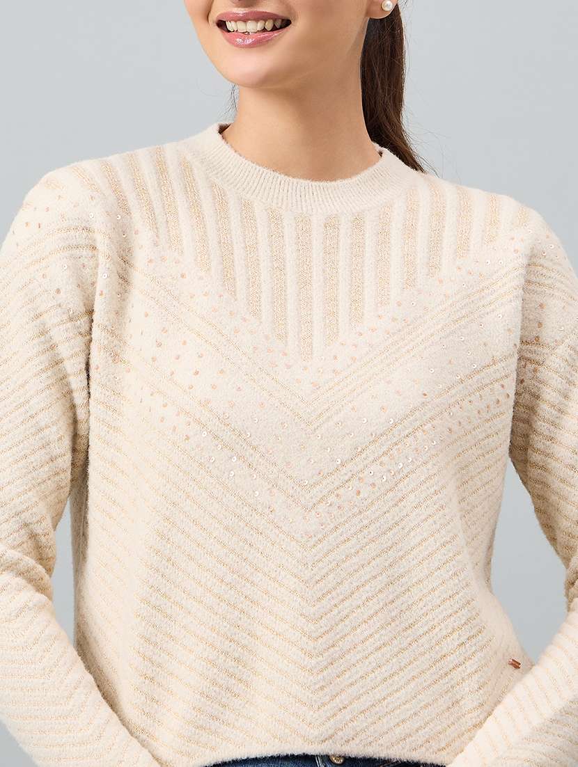 women self designed long sleeve pullover - 22264385 -  Standard Image - 3