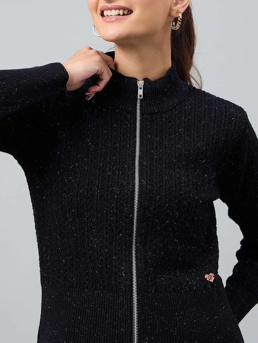 women self designed long sleeve cardigan - 22264388 -  Standard Image - 3