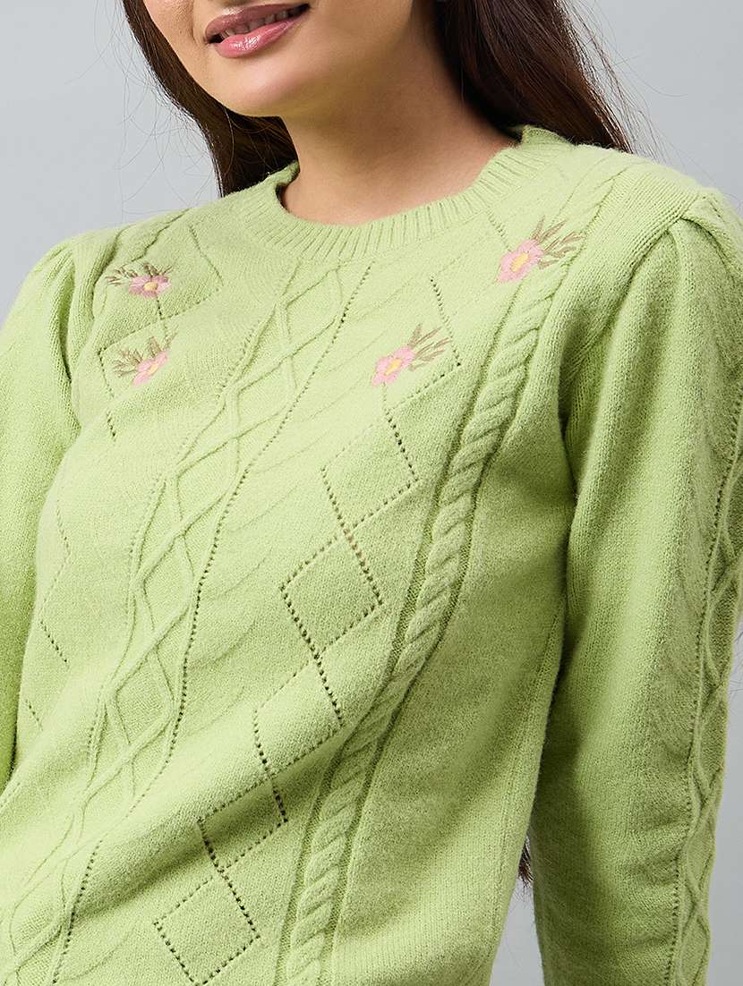 women self designed long sleeve pullover - 22264395 -  Standard Image - 3