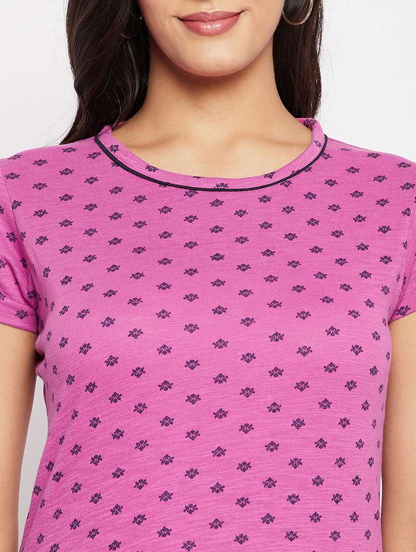 women printed short sleeve regular top - 22264408 -  Standard Image - 3
