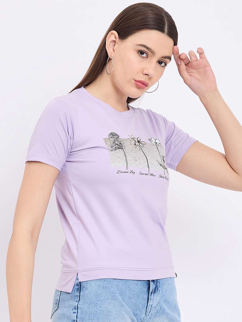 women printed short sleeve t-shirt