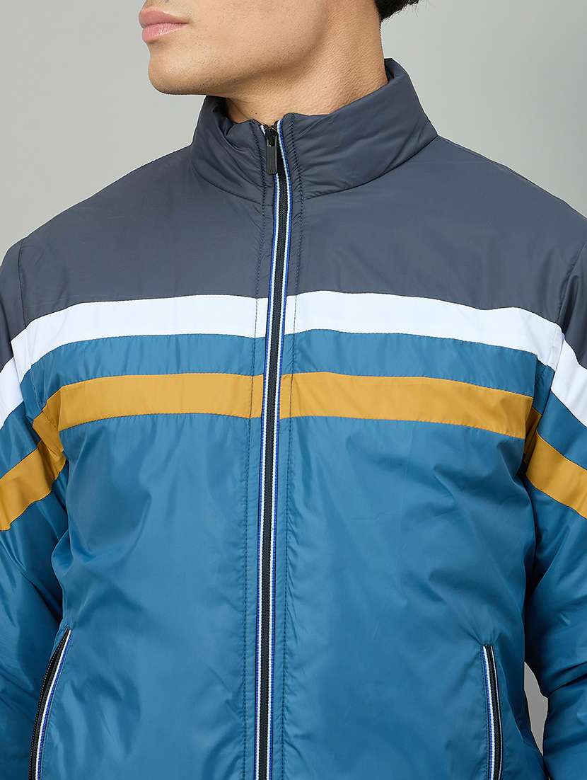 Men Colro Blocked Long Sleeve Puffer Jacket - 22264445 -  Standard Image - 3
