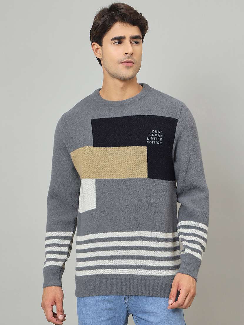 men self designed long sleeve pullover