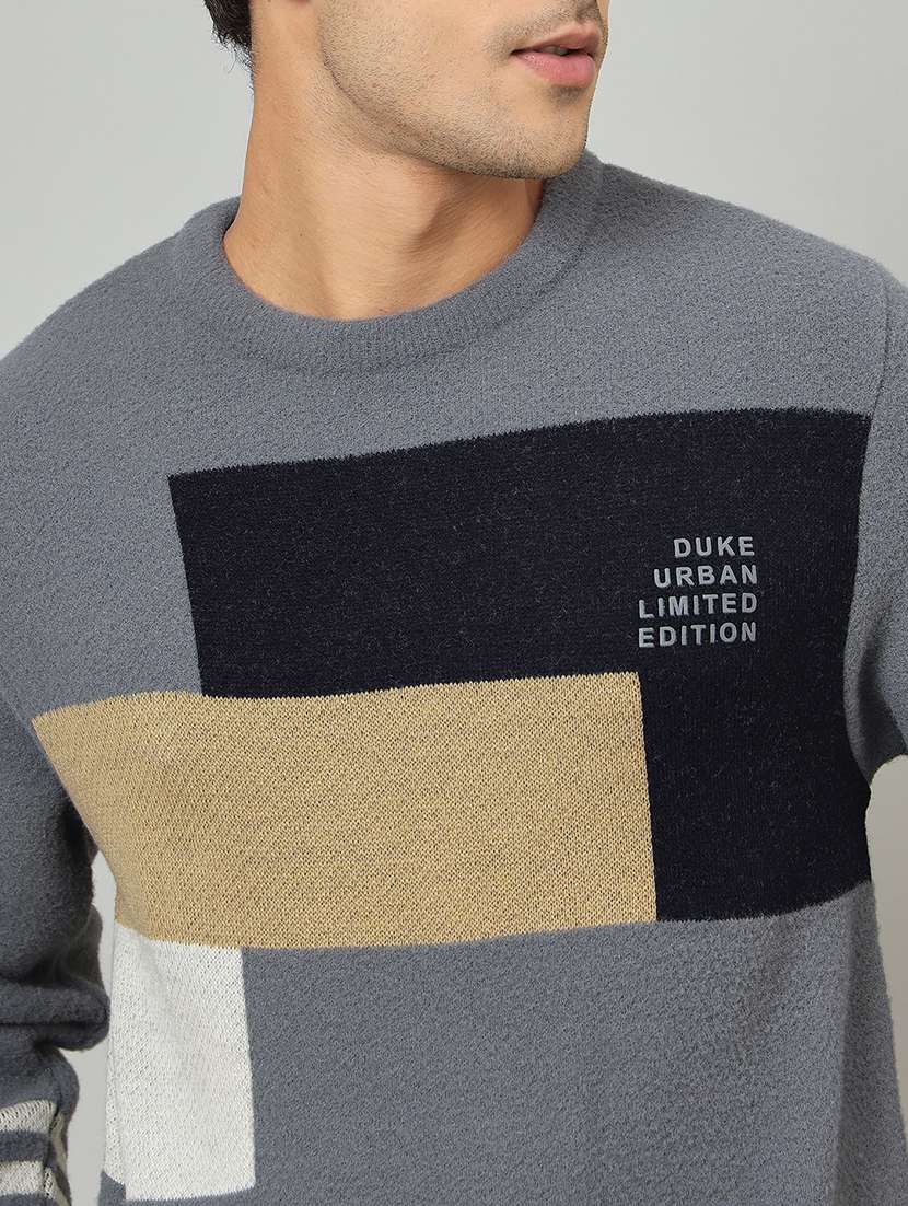 men self designed long sleeve pullover - 22264465 -  Standard Image - 3