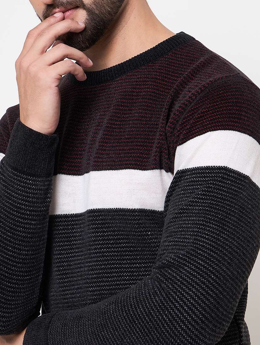 men color blocked long sleeve pullover - 22264466 -  Standard Image - 3