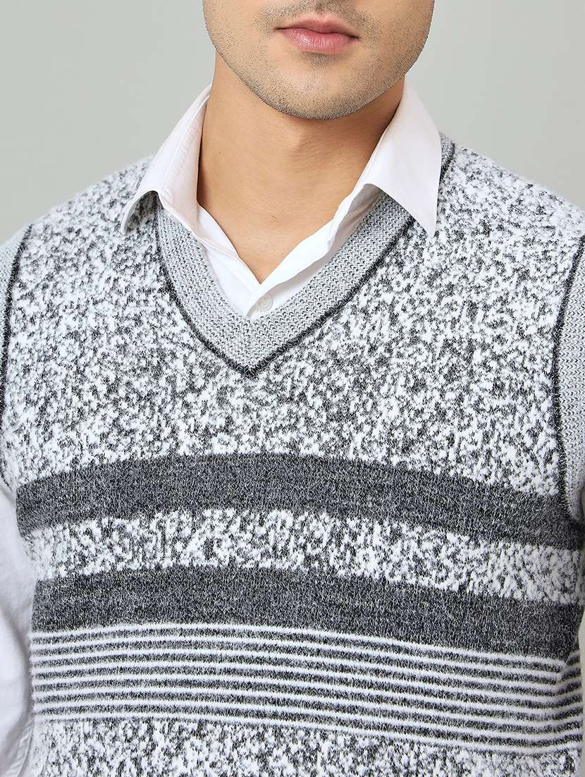 men self designed sleeveless pullover - 22264467 -  Standard Image - 3