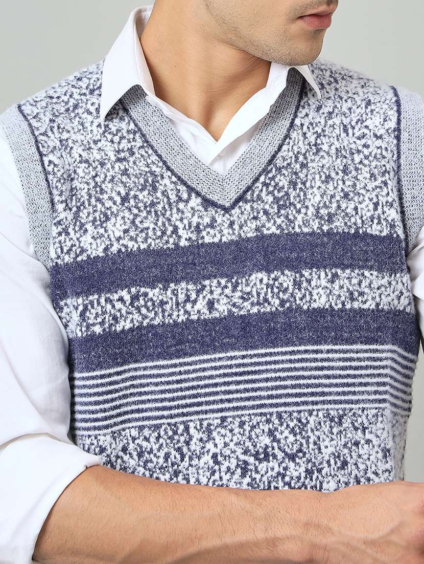 men self designed sleeveless pullover - 22264468 -  Standard Image - 3