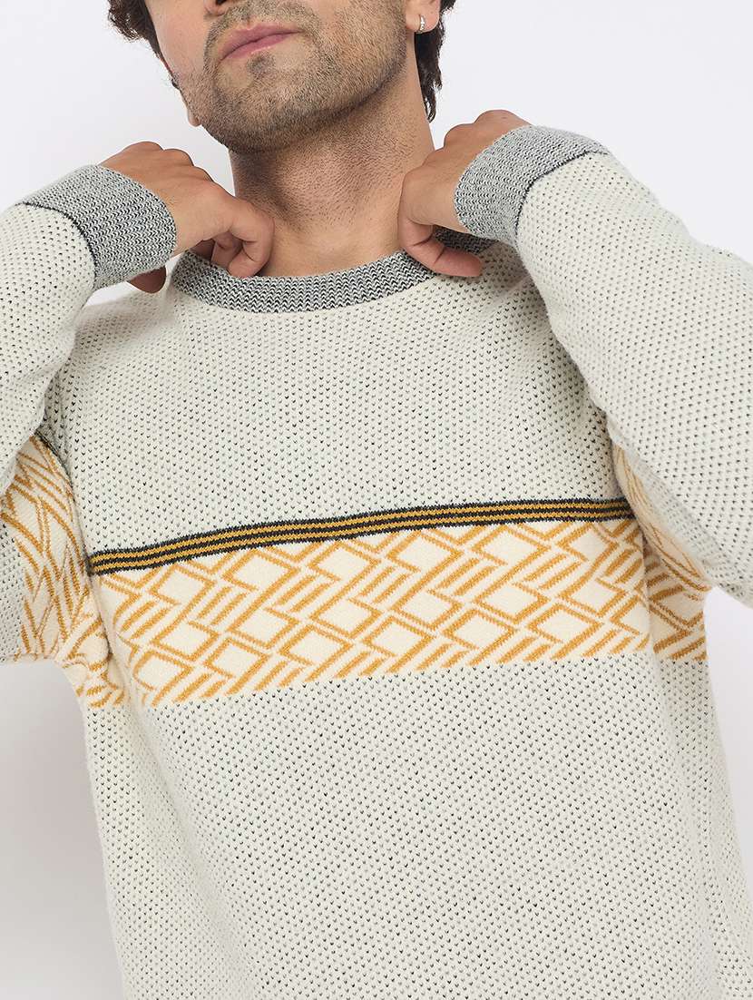 men self designed long sleeve pullover - 22264471 -  Standard Image - 3