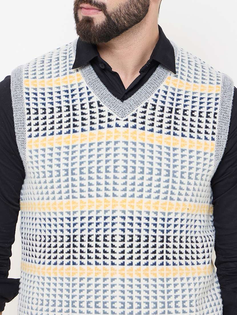 men self designed sleeveless pullover - 22264474 -  Standard Image - 3