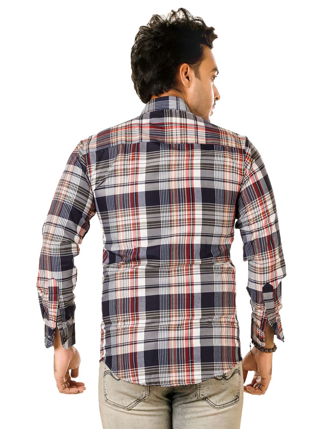 men checkered long sleeve regualr fit casual shirt - 22264483 -  Standard Image - 3