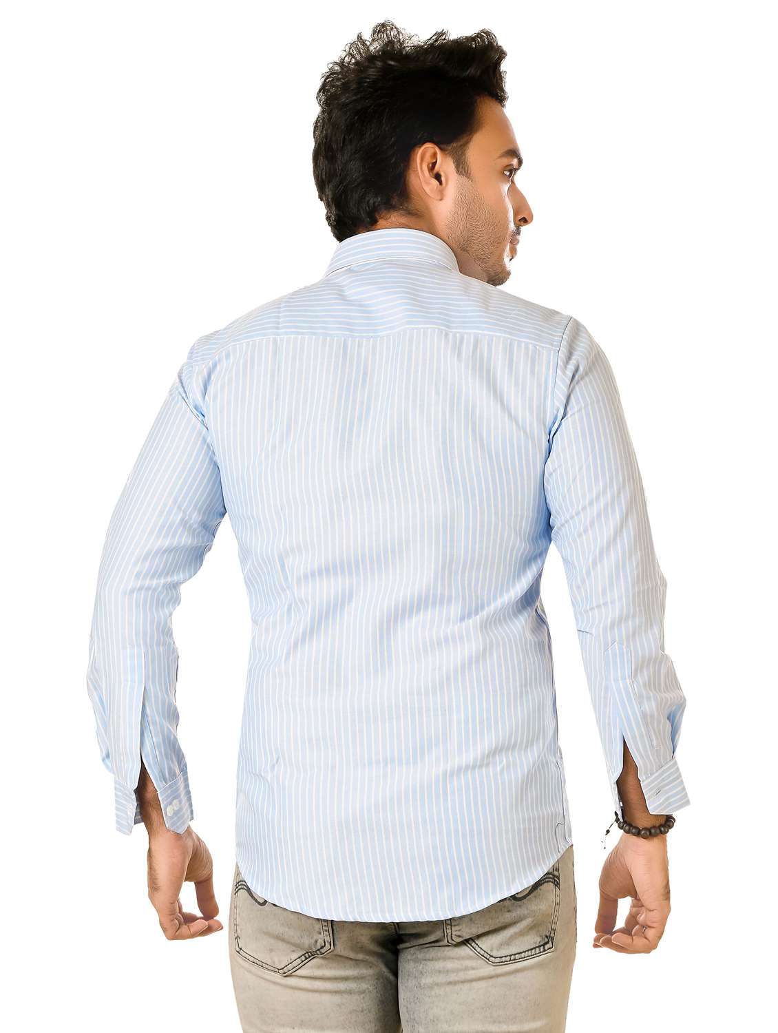 men striped long sleeve regualr fit casual shirt - 22264486 -  Standard Image - 3