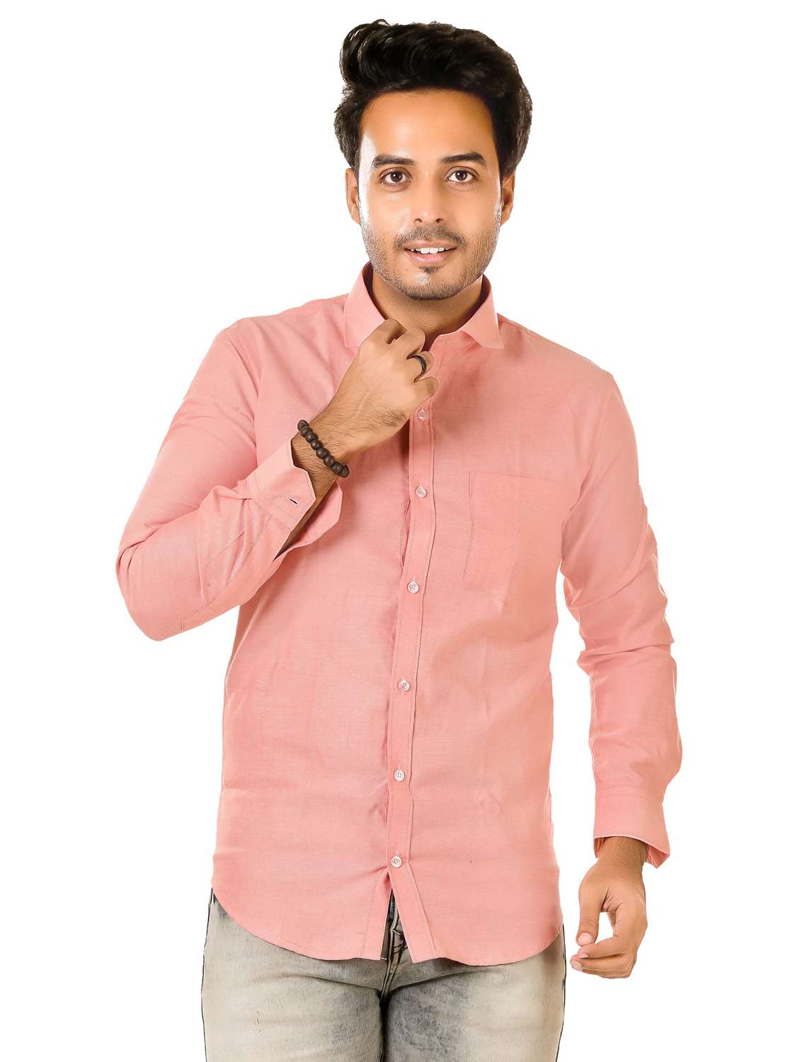 men solid long sleeve regualr fit casual shirt