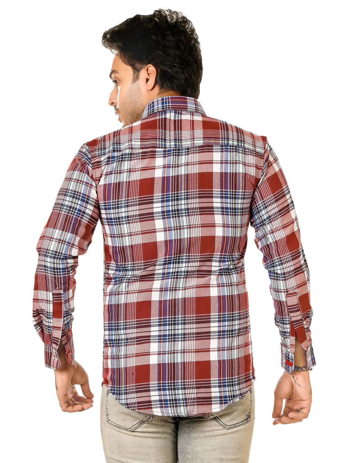 men checkered long sleeve regualr fit casual shirt - 22264492 -  Standard Image - 3