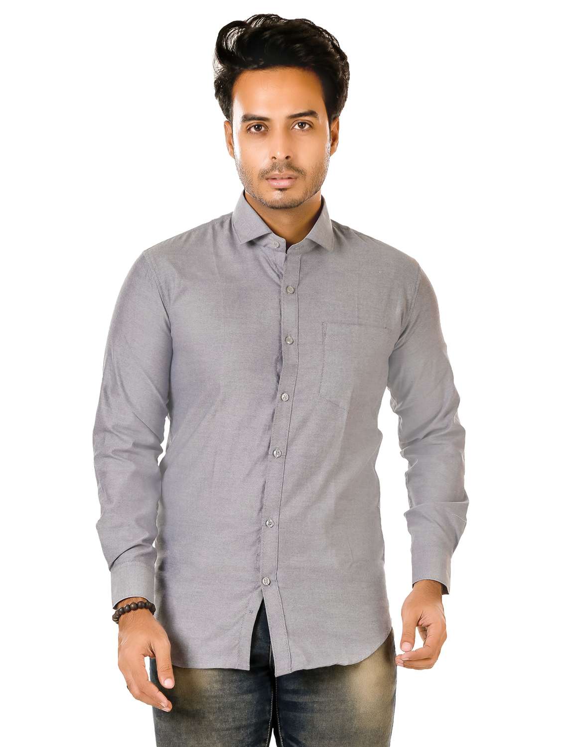 men solid long sleeve regualr fit casual shirt