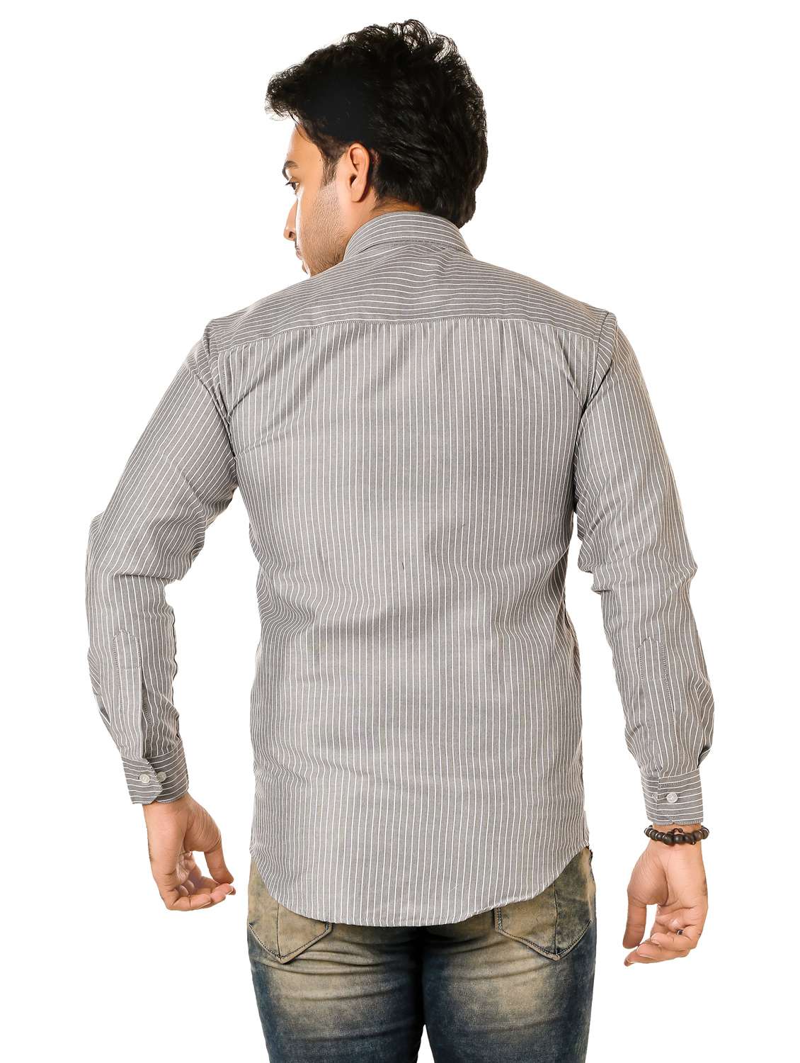 men striped long sleeve regualr fit casual shirt - 22264494 -  Standard Image - 3