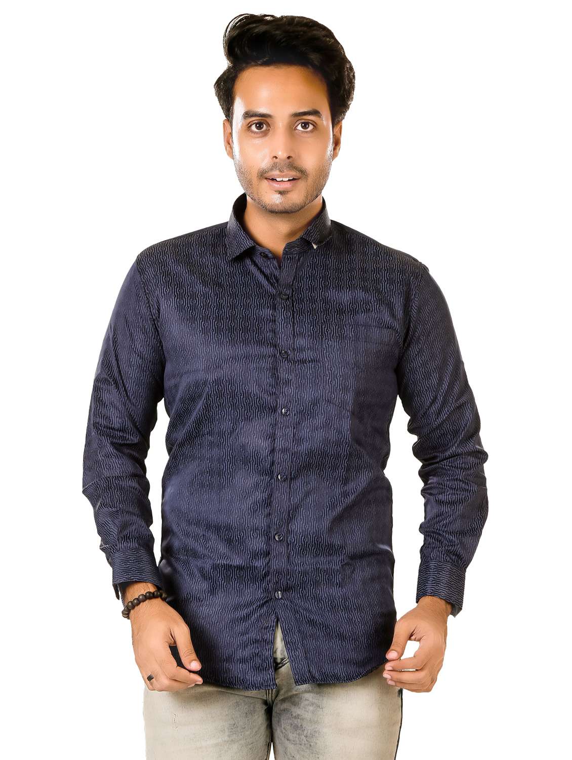 men printed long sleeve regualr fit casual shirt