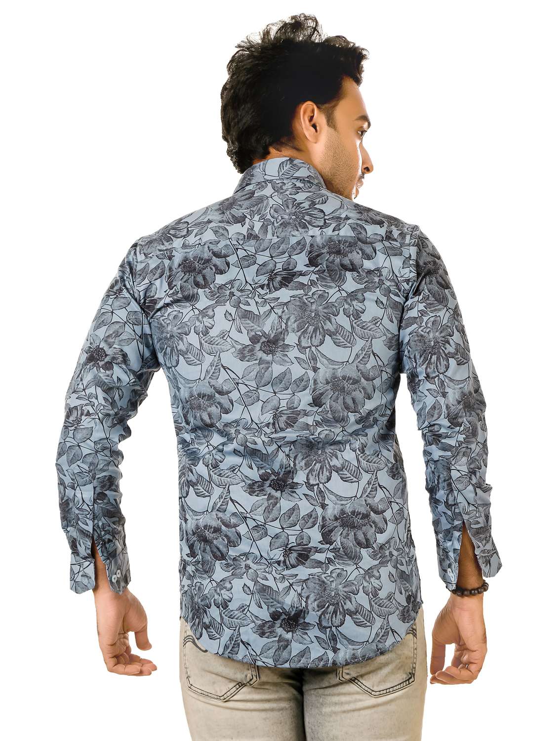 men floral long sleeve regualr fit casual shirt - 22264501 -  Standard Image - 3