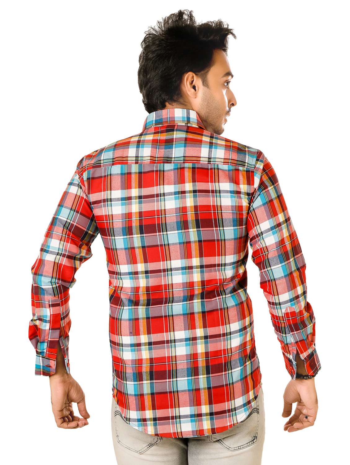 men checkered long sleeve regualr fit casual shirt - 22264502 -  Standard Image - 3