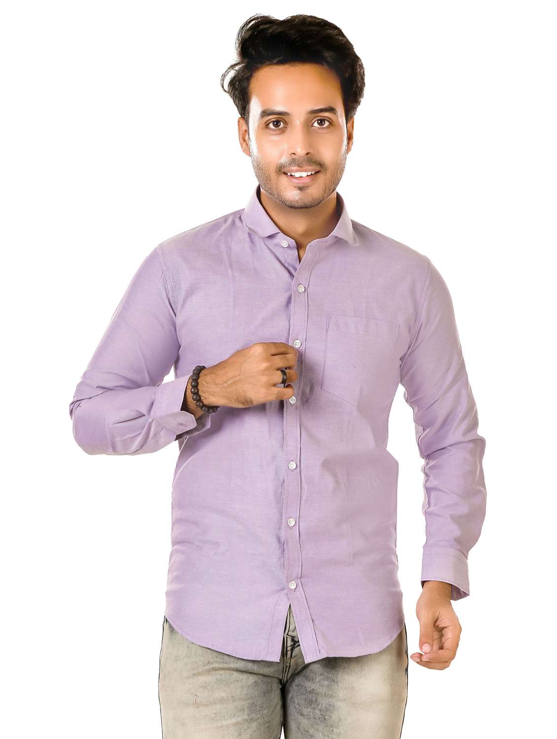 men solid long sleeve regualr fit casual shirt