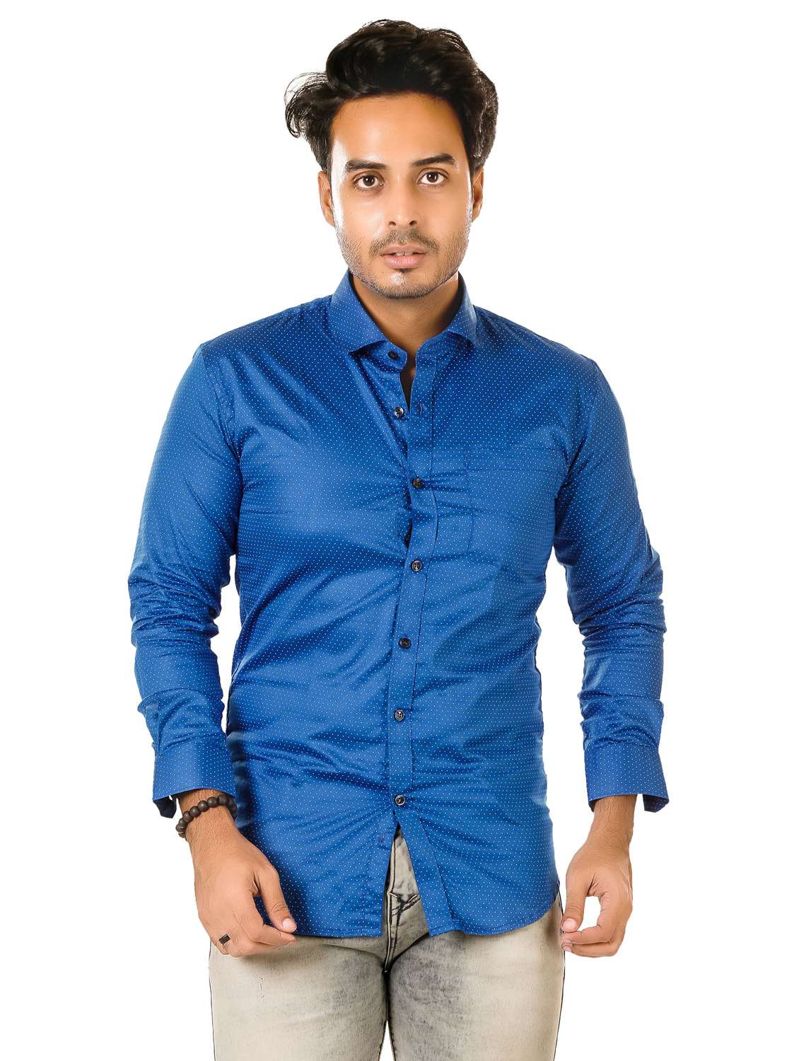 men printed long sleeve regualr fit casual shirt