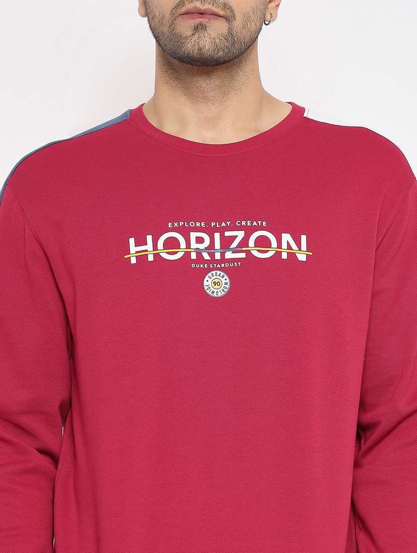 men printed round neck long sleeve sweatshirt - 22264511 -  Standard Image - 3